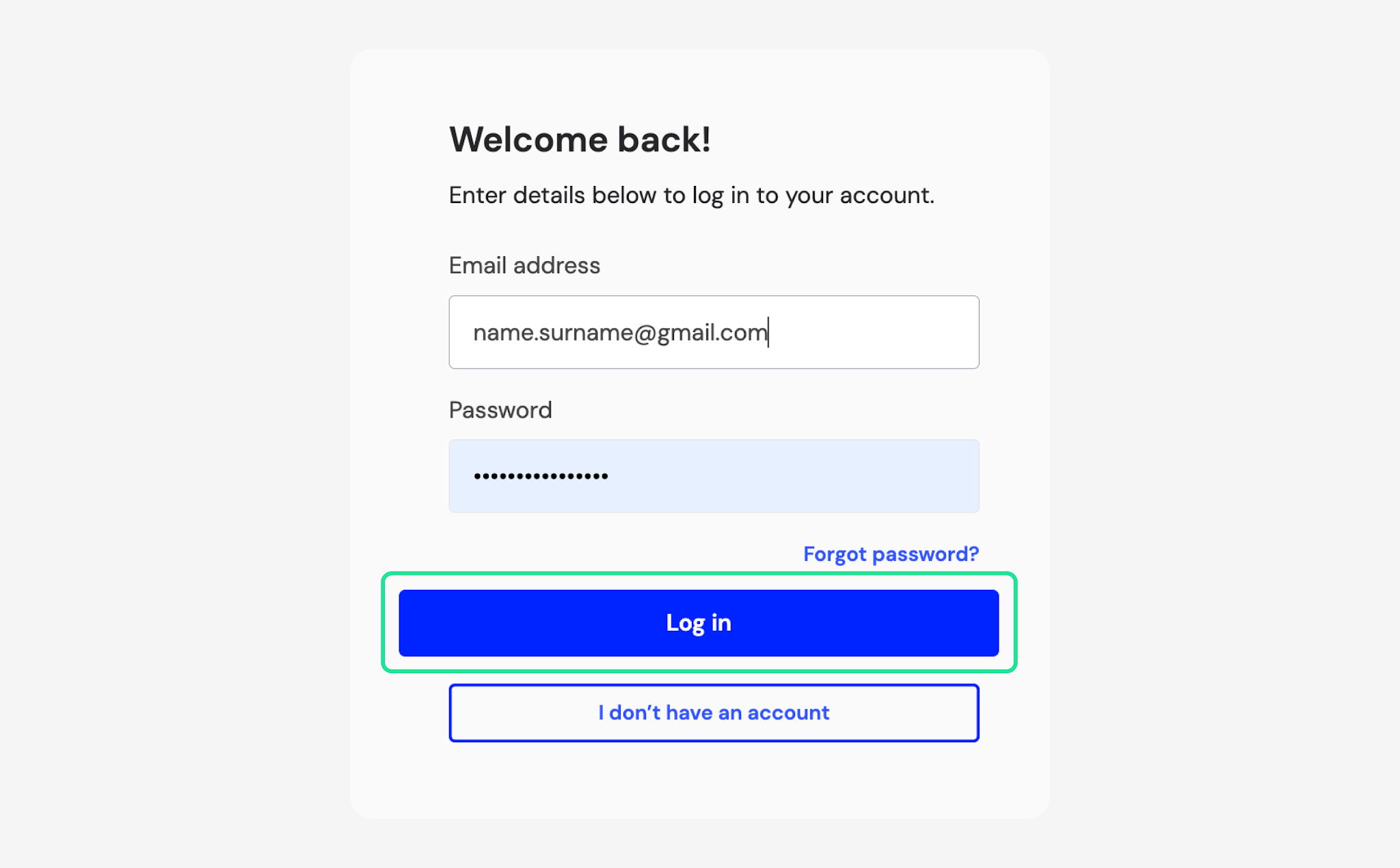Incogni login page with Log in highlighted